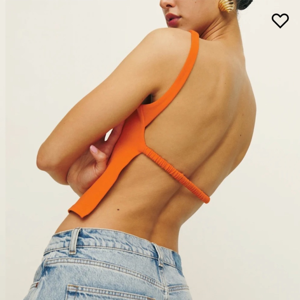 Reformation Orange Cairo Knit Top with Open Back NWT, Size XS